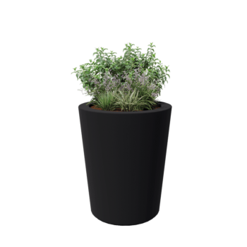 Саксия от фибростъкло - Конусовиден - Ø 89 x 100 см - RAL7021 мат (черно сиво) - С дъно