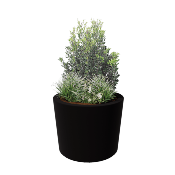 Саксия от фибростъкло - Конусовиден - Ø 95 x 70 см - RAL9005 матов (черен) - С дъно