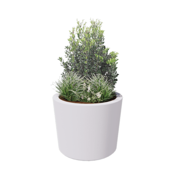 Саксия от фибростъкло - Конусовиден - Ø 95 x 70 см - RAL9010 мат (бяло) - С дъно