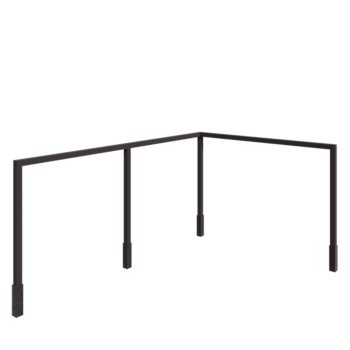 Пергола от стомана - Ъгъл - 600 x 412 x 230 cm - RAL7016 матов (антрацитено сиво) - С включен бетонен фундамент