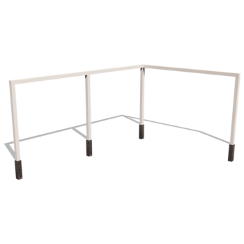 Пергола от стомана - Ъгъл - 600 x 412 x 230 cm - RAL9010 матов (бял) - Без бетонен фундамент