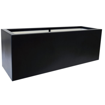 Саксия от фибростъкло - Правоъгълник - 120 x 40 x 50 см - RAL9005 матов (черен) - С дъно