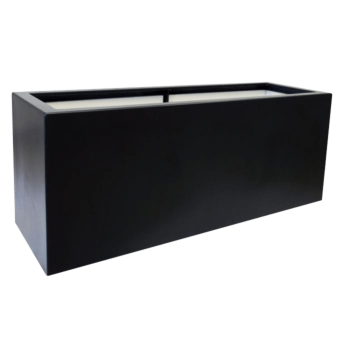 Саксия от фибростъкло - Правоъгълник - 150 x 50 x 60 см - RAL9005 матов (черен) - С дъно