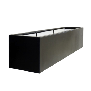 Саксия от фибростъкло - Правоъгълник - 200 x 40 x 40 см - RAL9005 матов (черен) - С дъно