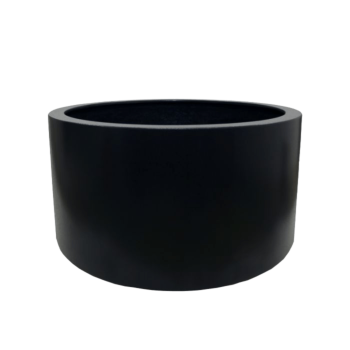 Саксия от фибростъкло - Кръгъл - Ø 120 x 60 см - RAL9005 матов (черен) - С дъно