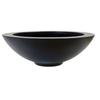 Саксия от фибростъкло - Купа - Ø 120 x 40 см - RAL9005 матов (черен) - С дъно