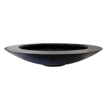 Саксия от фибростъкло - Купа - Ø 200 x 40 см - RAL9005 матов (черен) - С дъно
