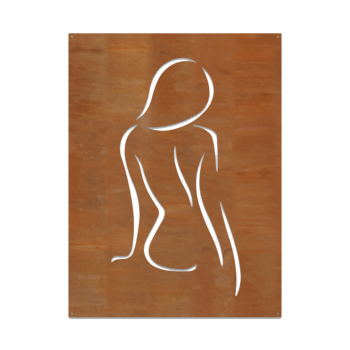 Декорация за стена от кортенова стомана - жена Small - 60 x 45 cm