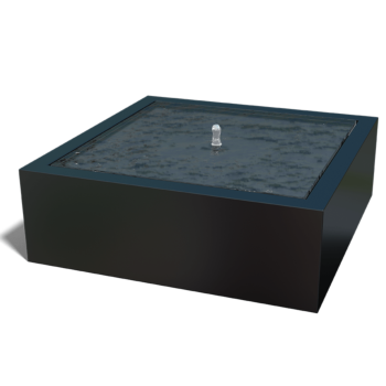 Фонтан от алуминий - Lyra - 120 x 120 x 40 cm - RAL9005 матов (черен) - C LED осветление