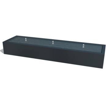 Фонтан от алуминий - Lyra - 300 x 80 x 40 cm - RAL9010 матов (бял) - C LED осветление