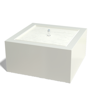 Фонтан от алуминий - Lyra - 80 x 80 x 40 cm - RAL9005 матов (черен) - C LED осветление