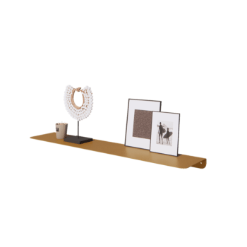 Стенен рафт от стомана - Г-образна форма - 100 x 20 x 5 cm - Gold