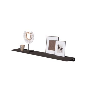 Стенен рафт от стомана - Г-образна форма - 100 x 20 x 5 cm - RAL9005 матов (черен)