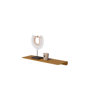 Стенен рафт от стомана - Г-образна форма - 60 x 20 x 5 cm - Gold