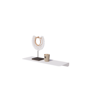 Стенен рафт от стомана - Г-образна форма - 60 x 20 x 5 cm - RAL9010 матов (бял)