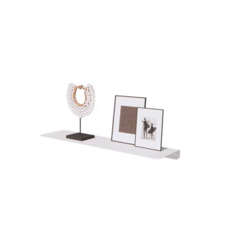 Стенен рафт от стомана - Г-образна форма - 80 x 20 x 5 cm - RAL9010 матов (бял)