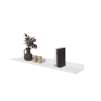 Стенен рафт от стомана - U-образна форма - 100 x 20 x 5 cm - RAL9010 матов (бял)