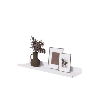 Стенен рафт от стомана - U-образна форма - 80 x 20 x 5 cm - RAL9010 матов (бял)