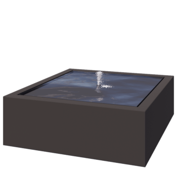 Фонтан от алуминий - Lyra - 120 x 120 x 40 cm - RAL7016 матов (антрацитено сиво) - C LED осветление