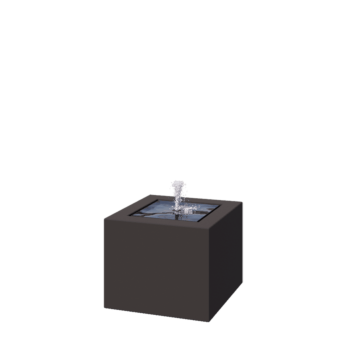 Фонтан от алуминий - Lyra - 50 x 50 x 40 cm - RAL7016 матов (антрацитено сиво) - C LED осветление