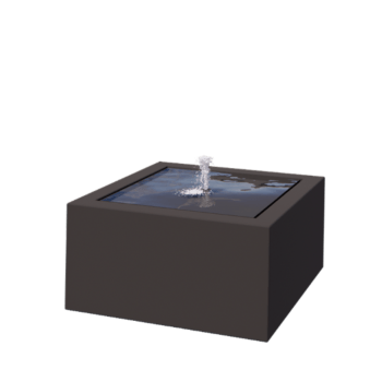 Фонтан от алуминий - Lyra - 80 x 80 x 40 cm - RAL7016 матов (антрацитено сиво) - C LED осветление