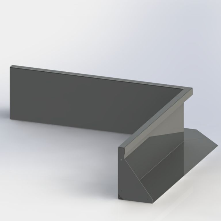 Подпорна стена от прахово боядисана стомана вътрешен ъгъл 50 x 50 cm (височина 30 cm)