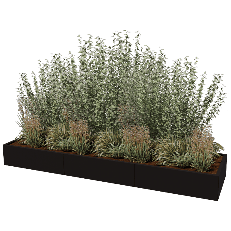 Саксия за цветя от прахово боядисана стомана Тексас xxl 300 x 80 cm