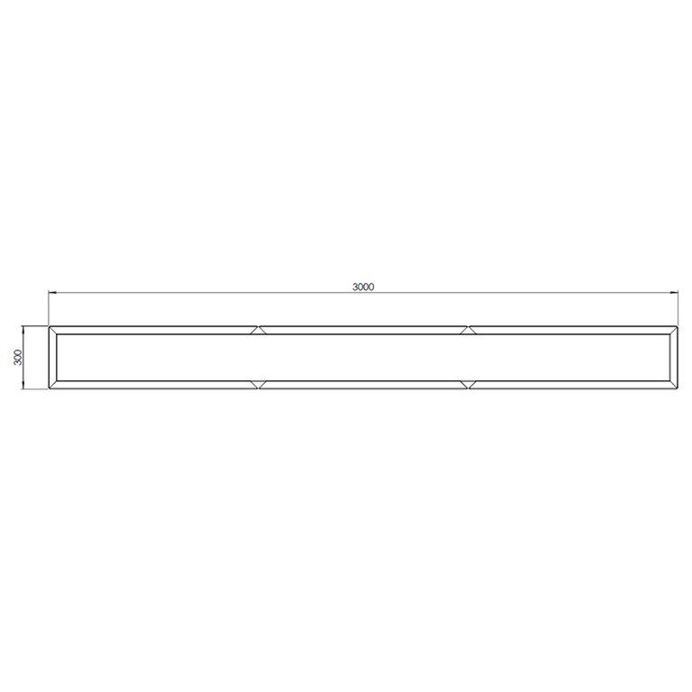 Саксия за цветя от прахово боядисана стомана Тексас xxl 300 x 30 cm
