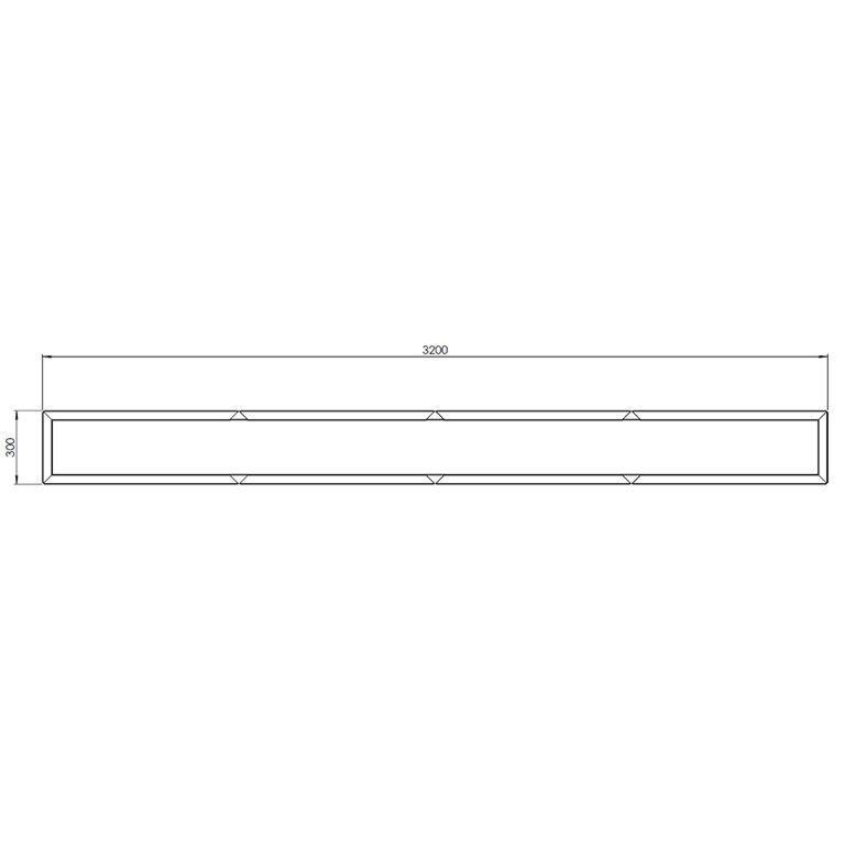 Саксия за цветя от кортен стомана Тексас xxl 320 x 30 cm