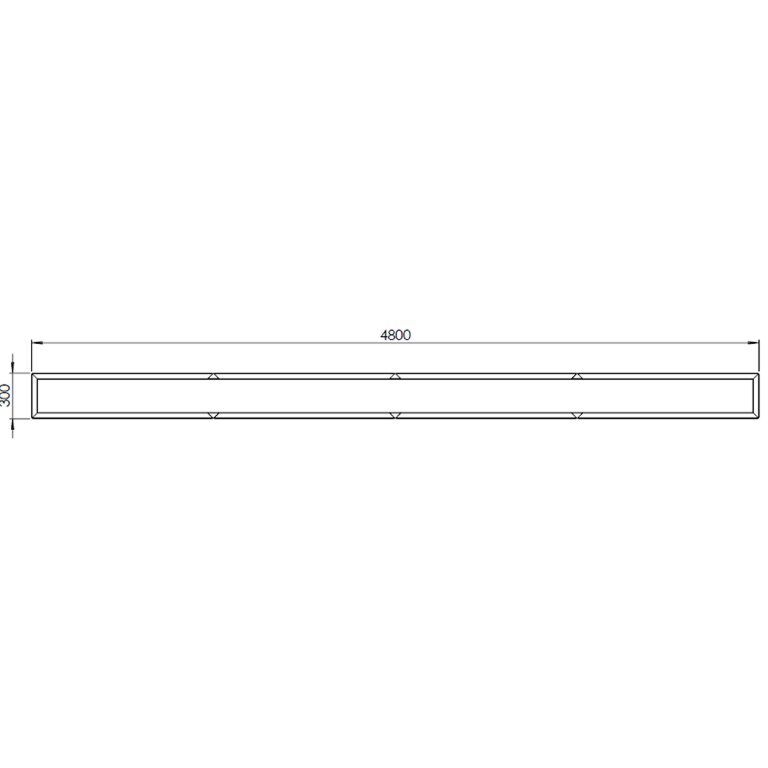 Саксия за цветя от прахово боядисана стомана Тексас xxl 480 x 30 cm