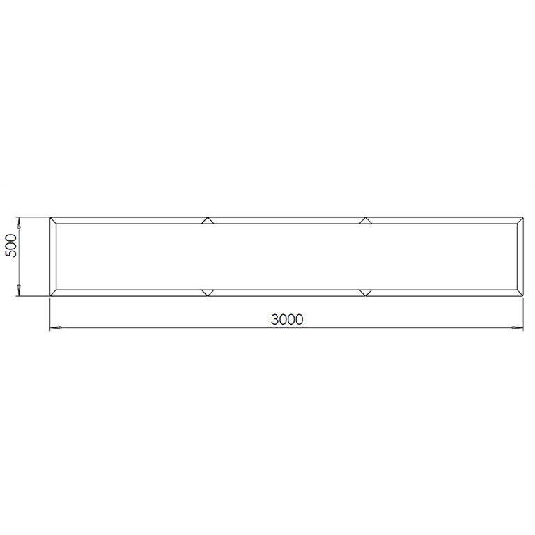 Саксия за цветя от кортен стомана Тексас xxl 300 x 50 cm
