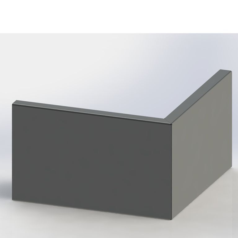 Подпорна стена от прахово боядисана стомана външен ъгъл 50 x 50 cm (височина 30 cm)
