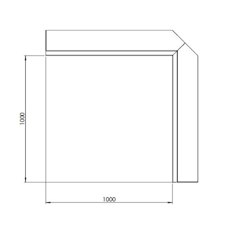 Подпорна стена от прахово боядисана стомана вътрешен ъгъл 100 x 100 cm (височина 50 cm)