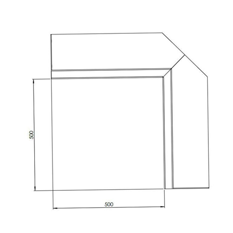 Подпорна стена от кортен стомана вътрешен ъгъл 50 x 50 cm (височина 30 cm)