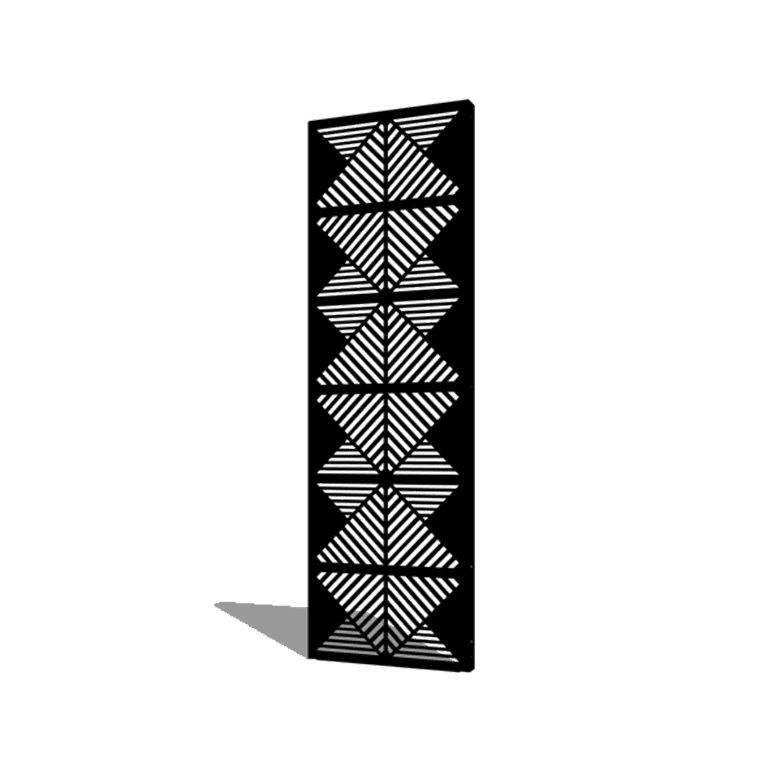 Градински панел от прахово боядисана стомана линии състав 2 60 x 6 x 190 cm