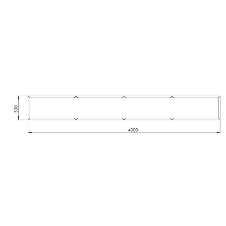 Саксия за цветя от кортен стомана Тексас xxl 400 x 50 cm