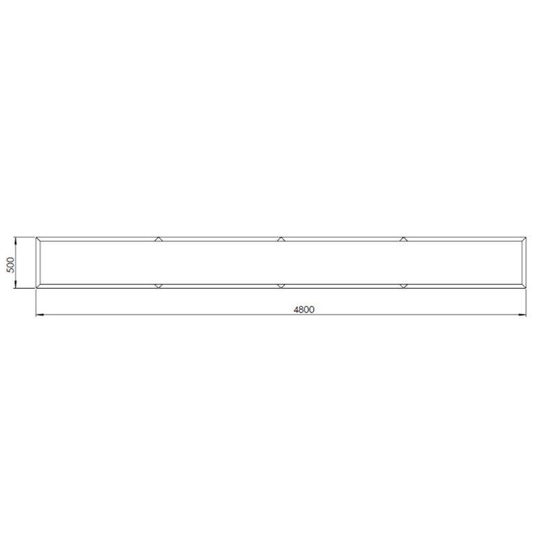 Саксия за цветя от прахово боядисана стомана Тексас xxl 480 x 50 cm