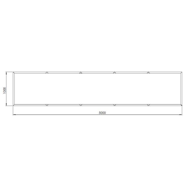 Саксия за цветя от кортен стомана Тексас xxl 500 x 100 cm