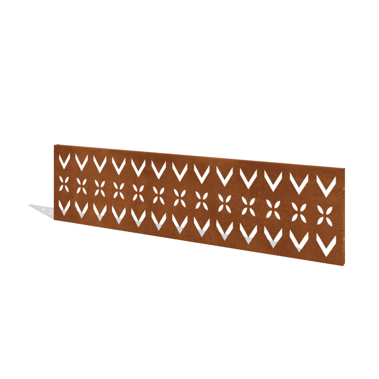 Ограда за двор от кортен стомана H панел V 180 x 47,5 cm