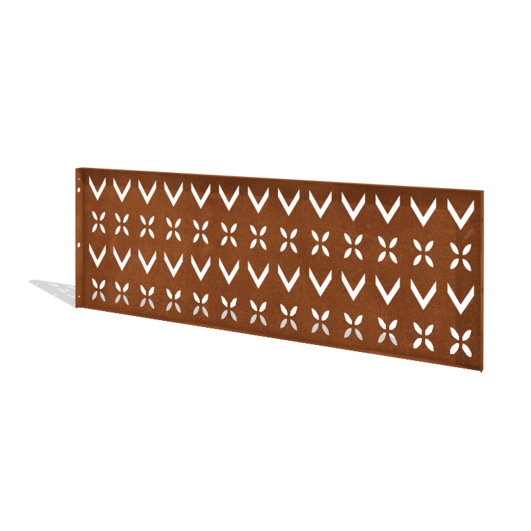 Ограда за двор от кортен стомана H панел V 180 x 63,3 cm