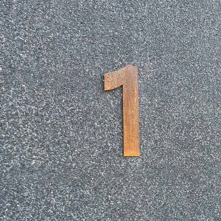 Номер на къща от кортен стомана 1 - 30 см