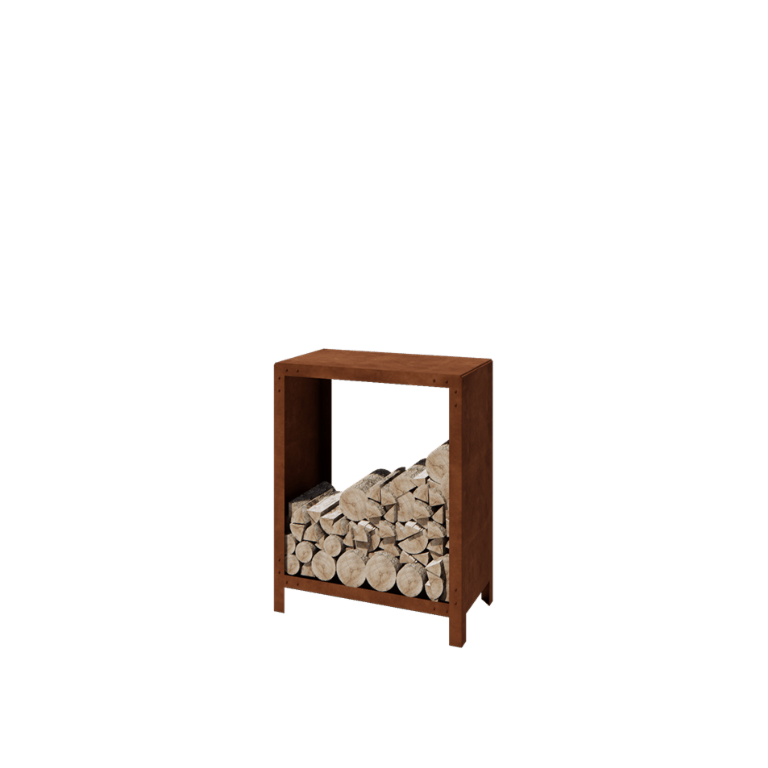 Стойка за цепеници от кортен стомана Индиана 100 x 80 x 40 cm