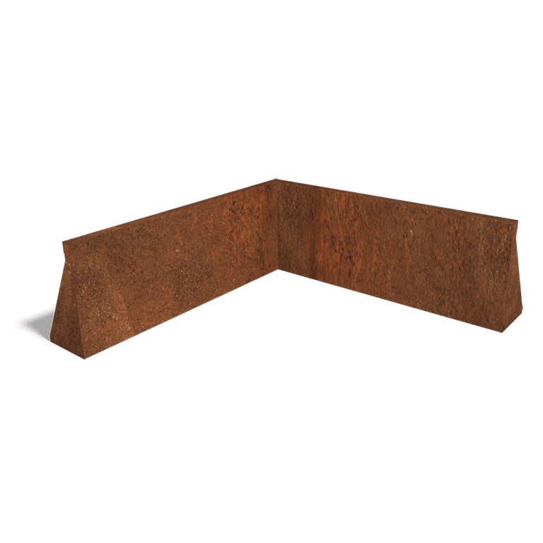 Подпорна стена от кортен стомана вътрешен ъгъл 100 x 100 cm (височина 40 cm)