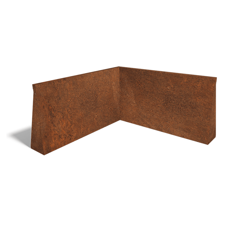 Подпорна стена от кортен стомана вътрешен ъгъл 100 x 100 cm (височина 60 cm)