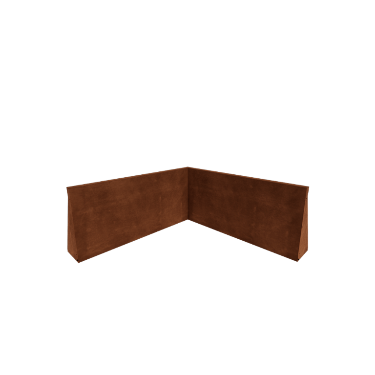 Подпорна стена от кортенова стомана - Вътрешен ъгъл - 100 x 100 x 50 cm