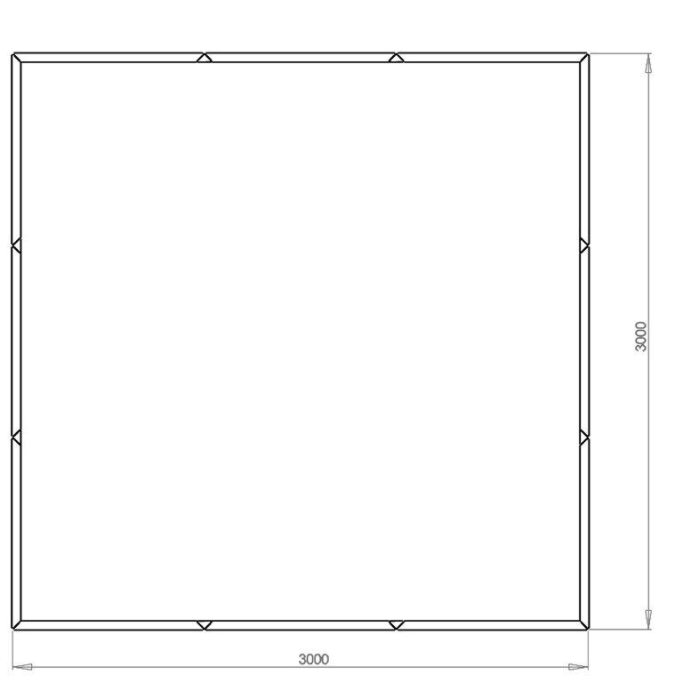 Саксия за цветя от кортен стомана Miami xxl 300 x 300 cm