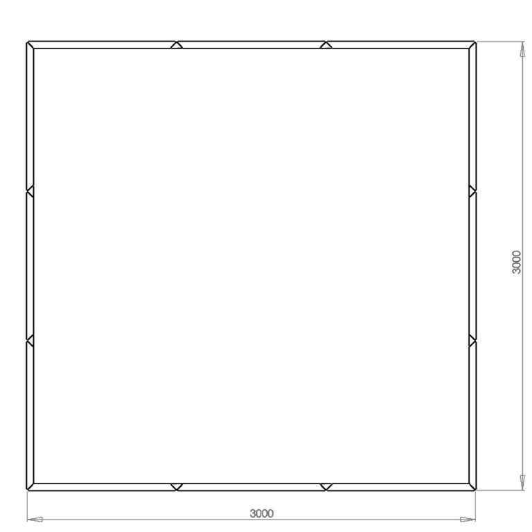 Саксия за цветя от прахово боядисана стомана Miami xxl 300 x 300 cm