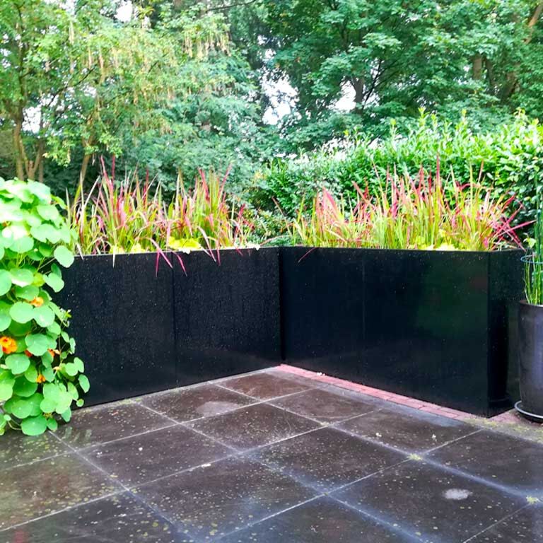 Саксия за цветя от прахово боядисана стомана Тексас xxl 160 x 40 cm