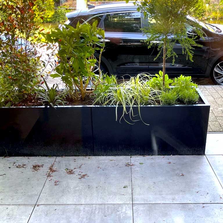 Саксия за цветя от прахово боядисана стомана Тексас xxl 240 x 50 cm