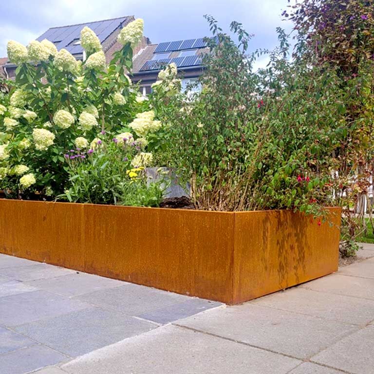 Саксия за цветя от кортен стомана Тексас xxl 400 x 120 cm